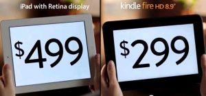 Amazon Price Comparison Ad for Kindle