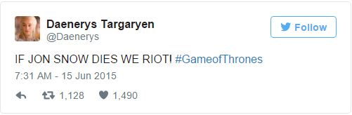 Game Of Thrones Fan Tweet