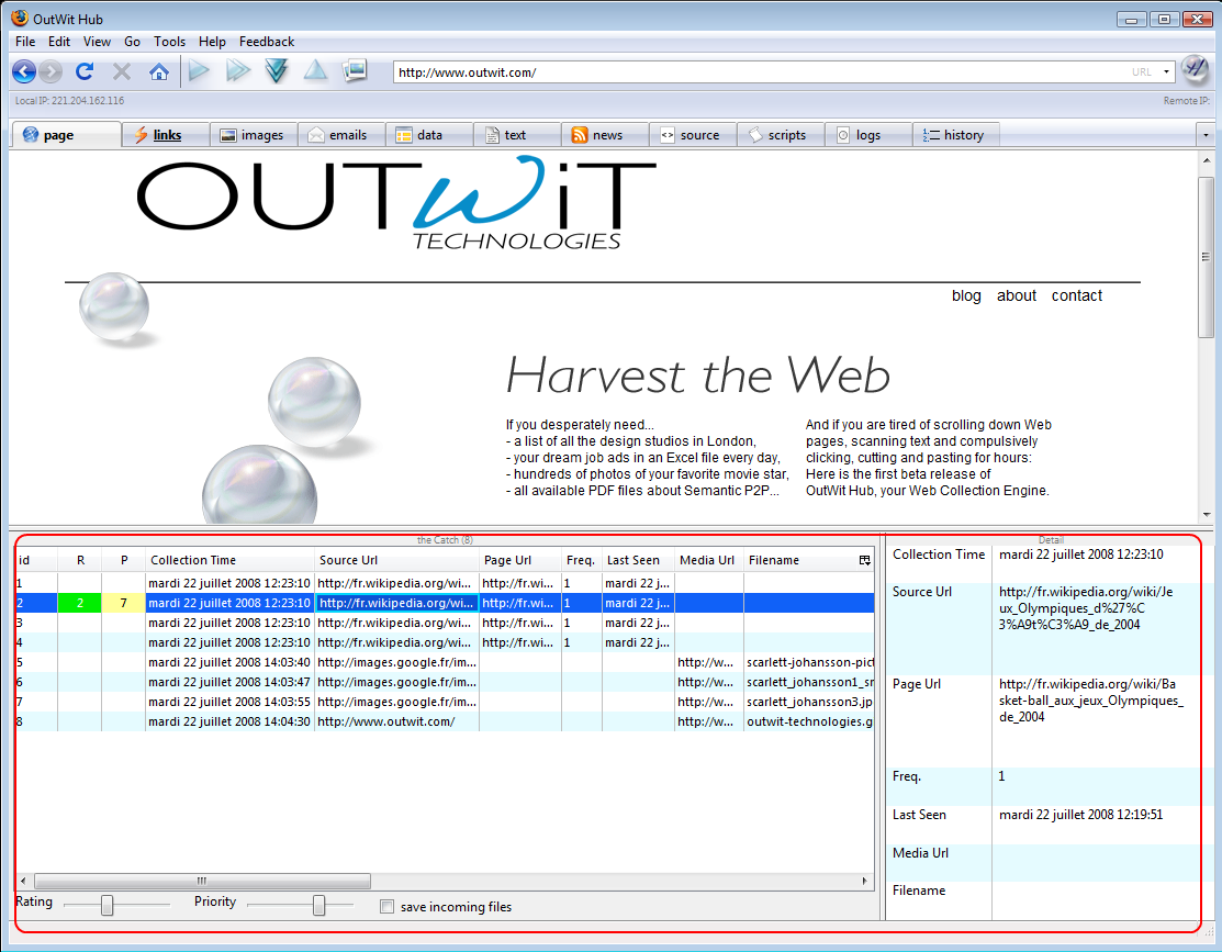 How to crawl data from web using outwit hub