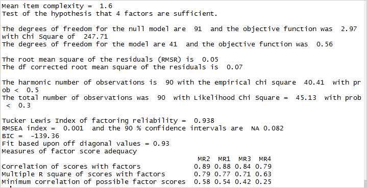 Factor Analysis Model Adequacy