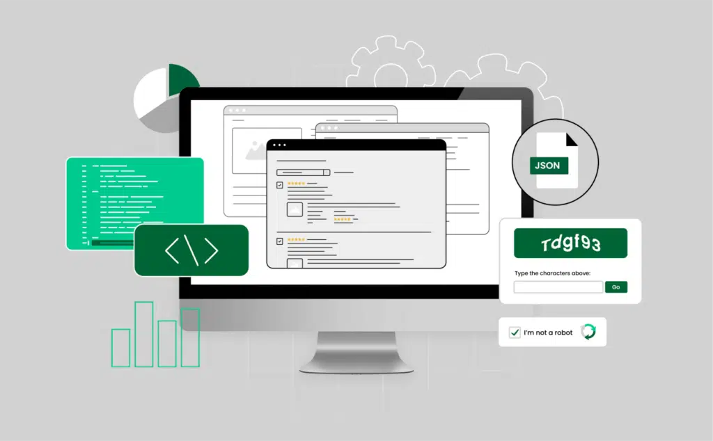Diagram illustrating advanced web scraping architecture combining API interception, DOM parsing, and browser automation layers.