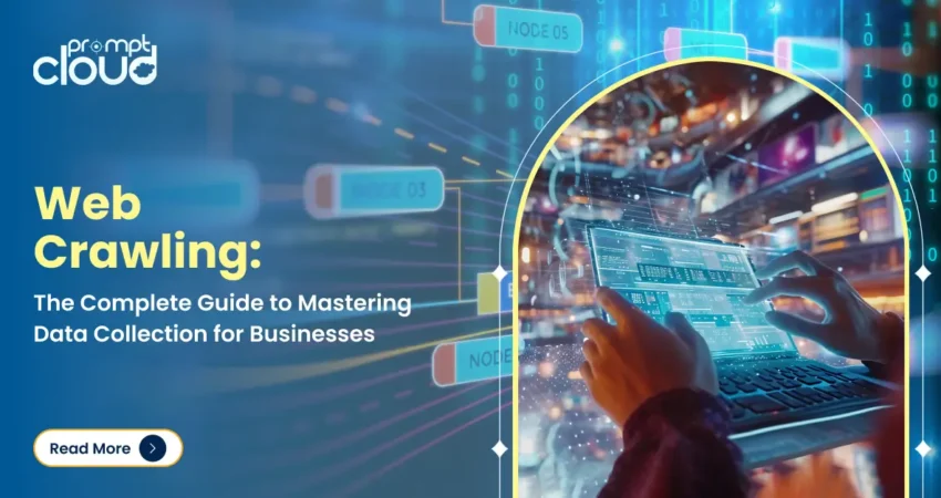 web crawling process connecting various websites for structured data collection.
