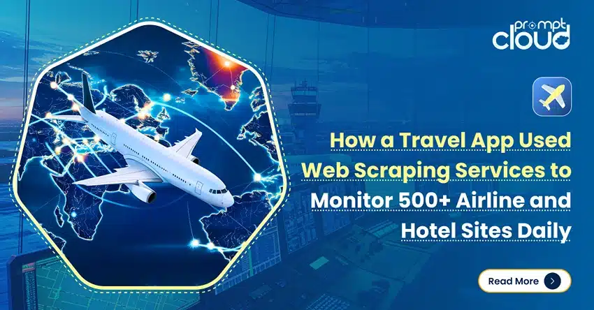 travel app scraping 500+ hotel and flight sites